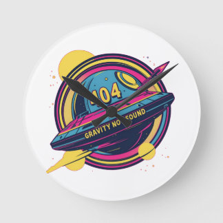 404 Det gick inte att hitta grovhet - Retro Space Rund Klocka