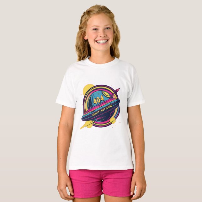 404 Det gick inte att hitta grovhet - Retro Space  T Shirt (Hel framsida)