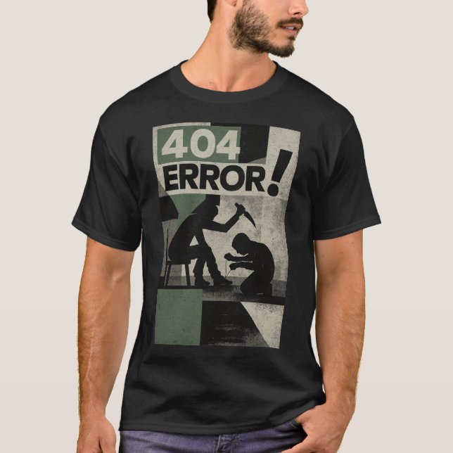 404 Error Psychological Thriller Art T Shirt (Framsida)