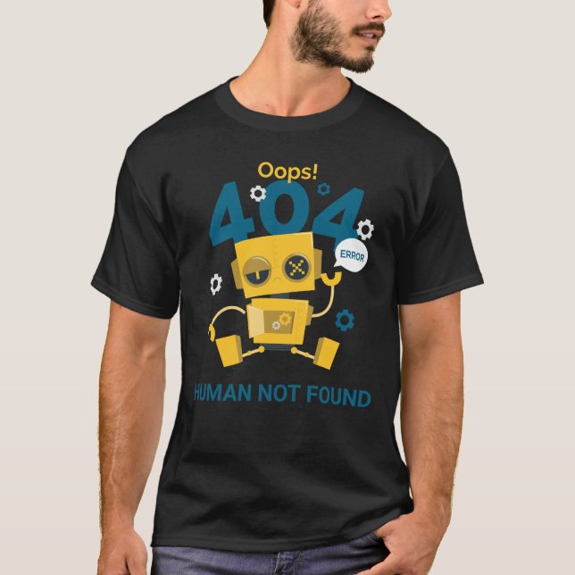 404 Fel vid lustig anpassningsbar T-Shirt (Framsida)