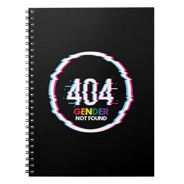 404 Gender hittades inte | LGBTQ-värde | PRIDE Anteckningsbok (Framsidan)