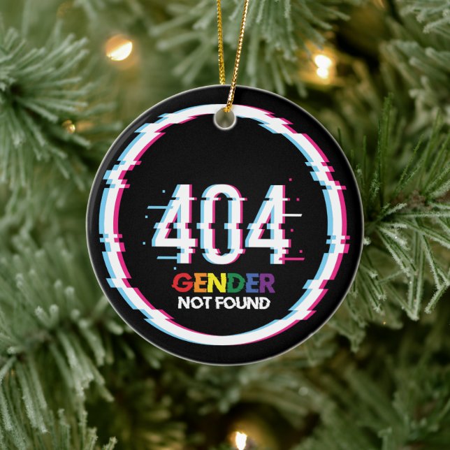 404 Gender hittades inte | LGBTQ-värde | PRIDE Julgransprydnad Keramik (Träd)