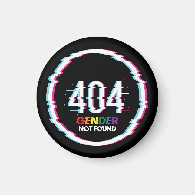 404 Gender hittades inte | LGBTQ-värde | PRIDE Magnet (Framsidan)