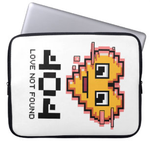 404 Kärlek hittades inte - Glitched Pixel Heart Laptop Fodral