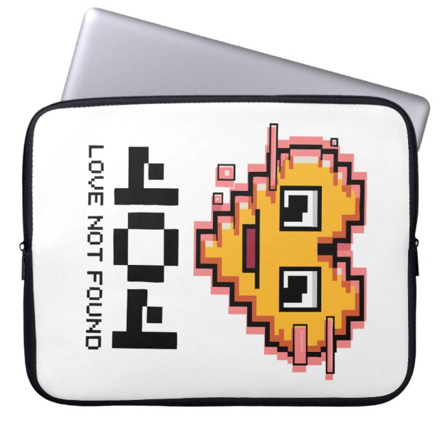 404 Kärlek hittades inte - Glitched Pixel Heart Laptop Fodral (Framsidan)