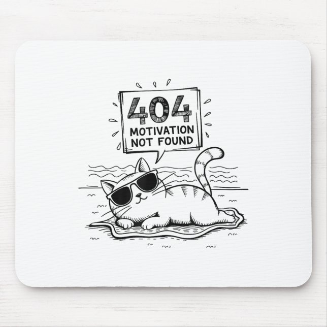 404 Motivation Not Found Funny Lazy Cat Humor Cat  Musmatta (Framsidan)