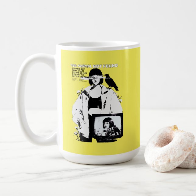 404: Normal Not Found – Glitched Soul Kaffemugg (Med munk)