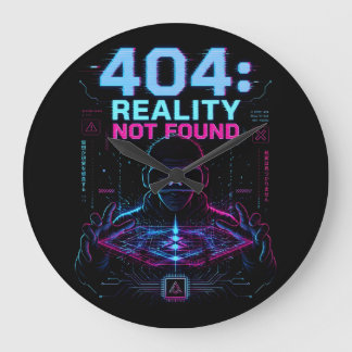 404 Reality Not Found Cyberpunk VR Wall Clock Stor Klocka