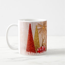 4092-Glitter Träd med Hjort och Snö Kaffemugg