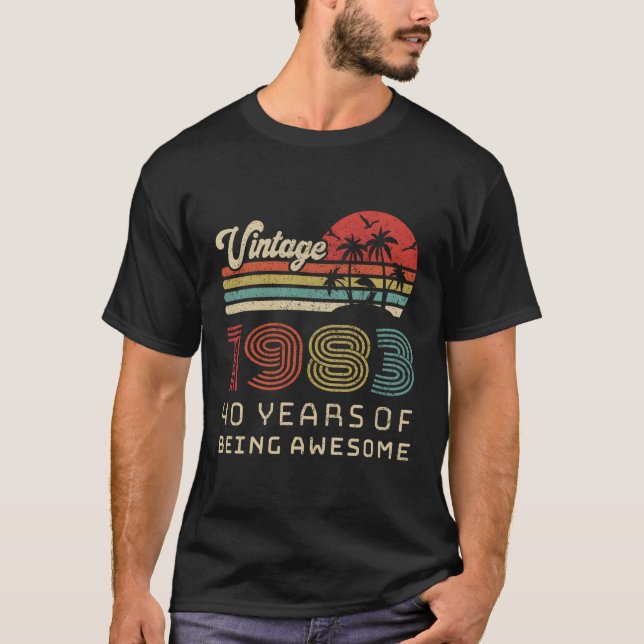 40 1983 40th t shirt (Framsida)