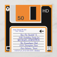 40,50,60 Åldersinbjudan till Retro-diskettenhet på