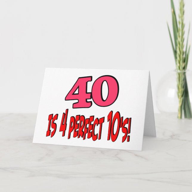 40 är 4 perfekta 10s (ROSOR) Kort (Framsida)