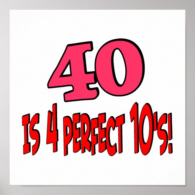 40 är 4 perfekter 10s (ROSA) Poster (Framsidan)