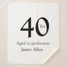 40 år åldrad till perfektion födelsedagsnamn enkel