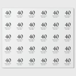 40 år åldrat till perfektion födelsedagsnamn enkel presentpapper