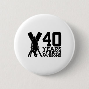 40 år av att vara Awesome Cricket 40-årsdag  Knapp