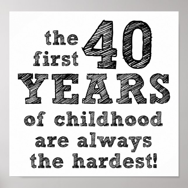 40 år av barndom rolig affisch (Framsidan)