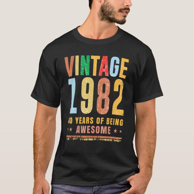 40 år av Fantastisk Vintage 1982 T Shirt (Framsida)