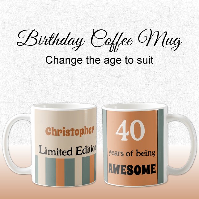 40 år av grönt vid orangen fantastisk namn kaffemugg (Skapare uppladdad)