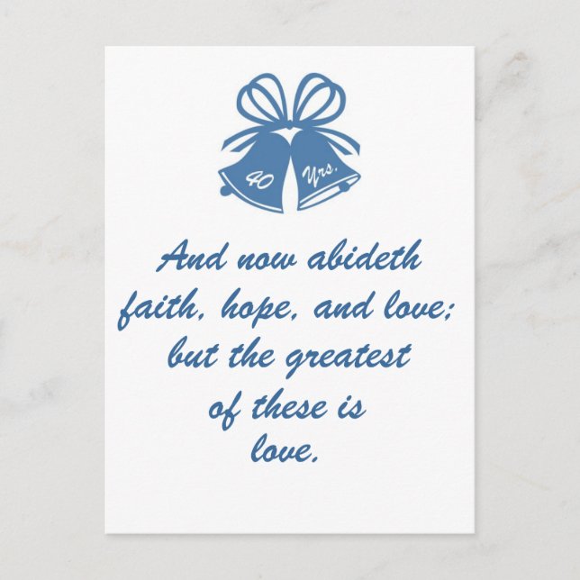 40 år, Bröllop-årsdagen Vykort (Framsida)