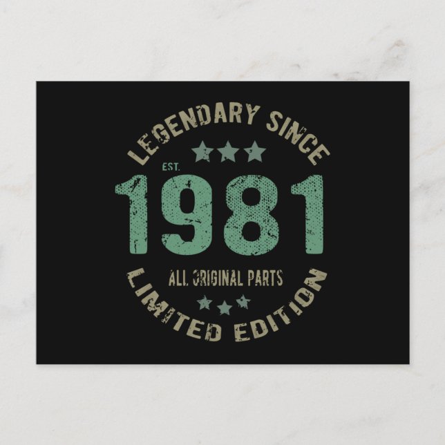 40 år födelsedagslegend 40-årsdag vykort (Framsida)