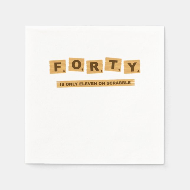 40 år gammal 40-dagars 40-åring är på pappersservett (Framsidan)