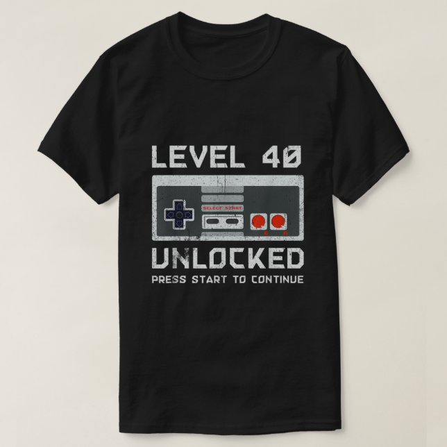 40 år gammal 40-dagars gåvsnivå 40 olåst  t shirt (Design framsida)