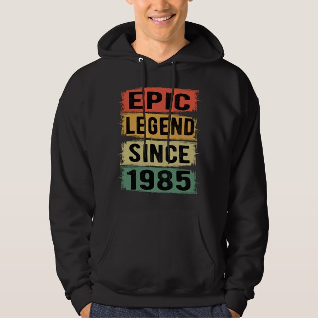 40 år gammal dag 1985 Epic Legend 40:e födelsedage Hoodie (Framsida)