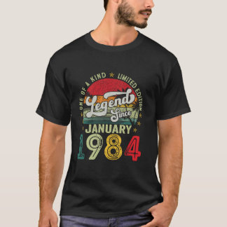 40 år gammal född i januari 1984 40:e födelsedagen t shirt
