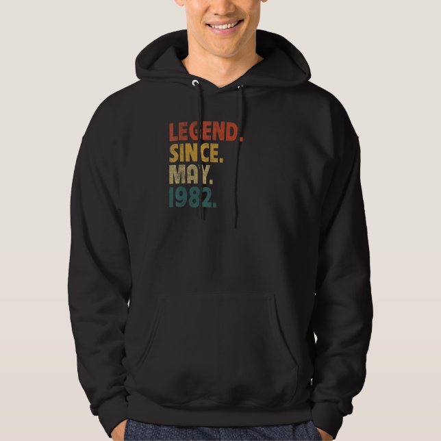 40 år gammal förklaring sedan juni 1982 40:e födel hoodie (Framsida)