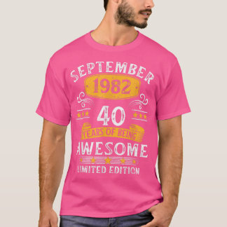 40 år gammal förklaring sedan september 1982 40:e  t shirt