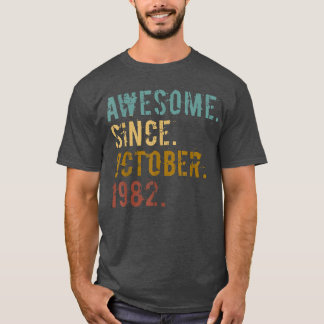 40 år gammal gåva Fantastisk sedan oktober 1982 40 T Shirt