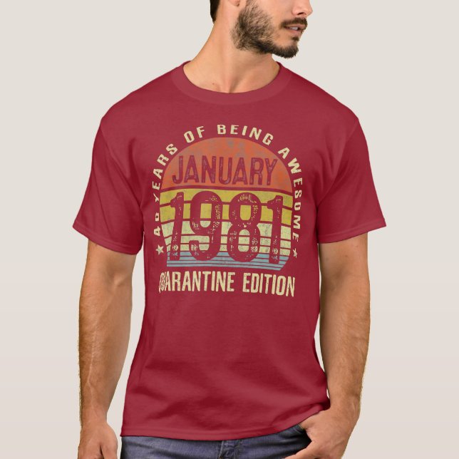 40 år gammal gåva januari 1940 40 födelsedagar t shirt (Framsida)