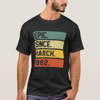 40 år gammal Retro Birthday Gift Epic sedan mars T Shirt