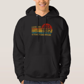 40 år gammal retro Birthday Legend sedan juli 1988 Hoodie
