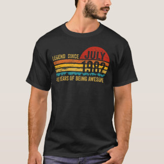 40 år gammal retro Birthday Legend sedan juli 1988 T Shirt