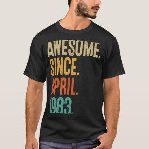 40 år gammal Vintage april 1983 40:e födelsedagen T Shirt