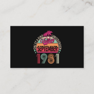 40 år gammal Vintage Sep 1981 40:e födelsedagen Visitkort