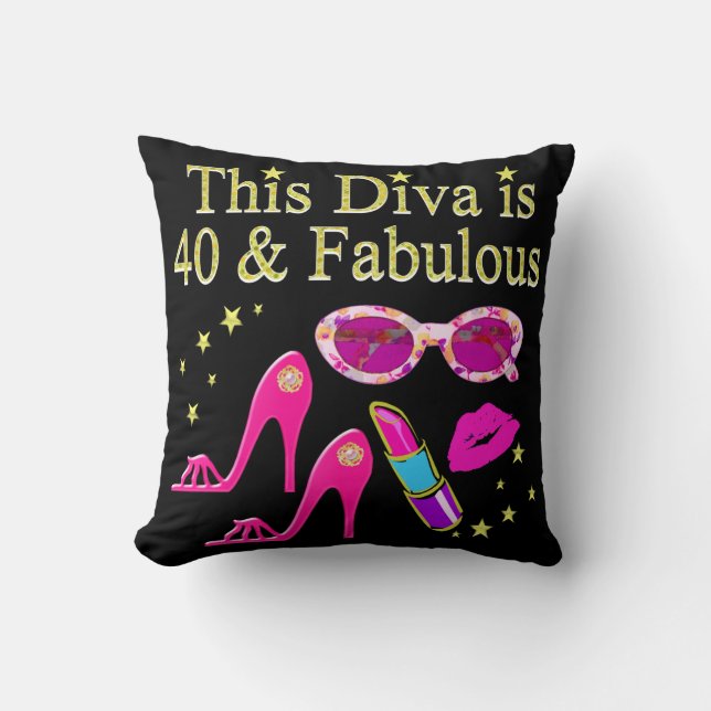40 ÅR OCH FABULÖST DIVA KUDDE (Framsida)