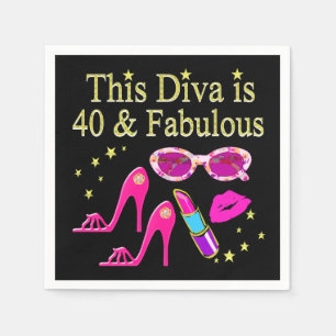 40 ÅR OCH FABULÖST DIVA PAPPERSSERVETT