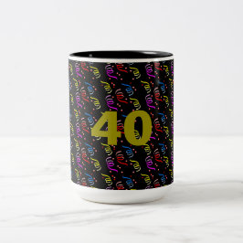 40 år och konfetti 2-ton Mugg