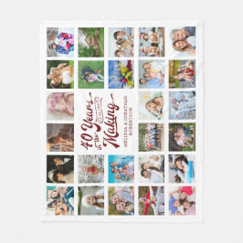 40 ÅR PÅ SKAPAR 26 Photo Ruby-årsdagen Fleecefilt