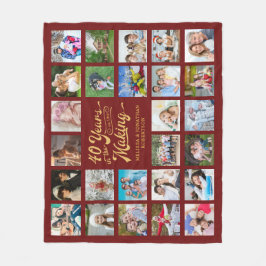 40 år på Skapar Photo Collage-årsdagen Fleecefilt