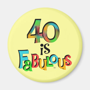 40 är T-tröjor och gåvor från Fabulous Birthday Magnet
