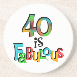 40 är T-tröjor och gåvor från Fabulous Birthday Underlägg