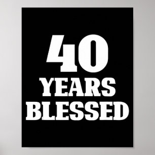 40 år välsignade 40-årsdag kristen religiös poster