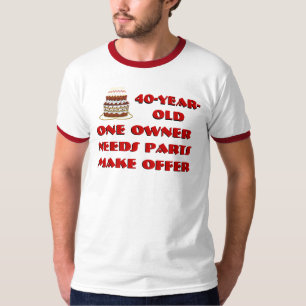 40-årig. En ägare. Behöver delar. Skapa erbjudande T-shirt