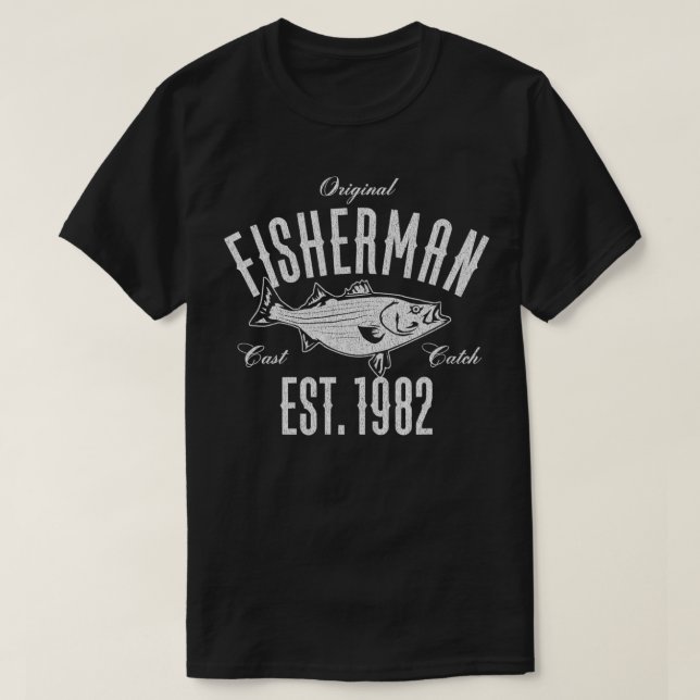 40-årig Fiskare Fiskar 1982 40-årsdag T Shirt (Design framsida)