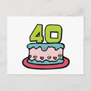 40-årig födelsedagskaka vykort