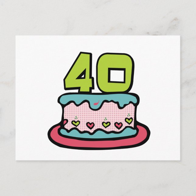 40-årig födelsedagskaka vykort (Framsida)